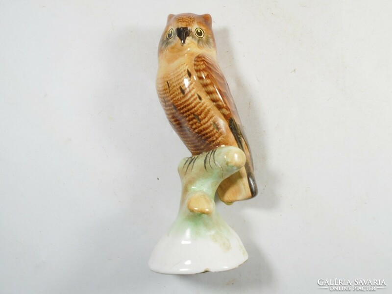 Retro old marked Bodrogkeresztúr - ceramic owl bird figure sculpture