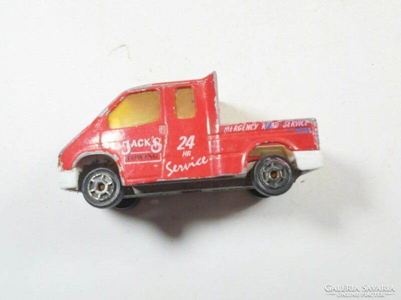 Retro toy majorette ford transit jack's towing car truck approx. 1970s-80s