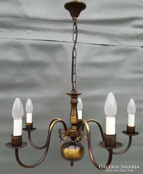 Flemish copper chandelier 5 arms