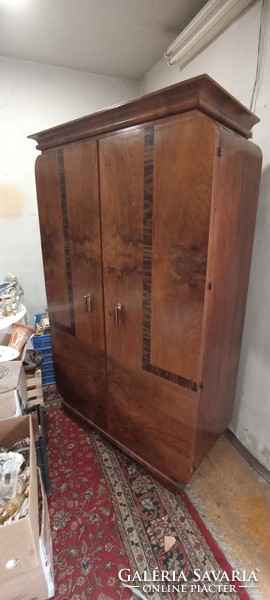 Pair of Art Deco two-door wardrobes