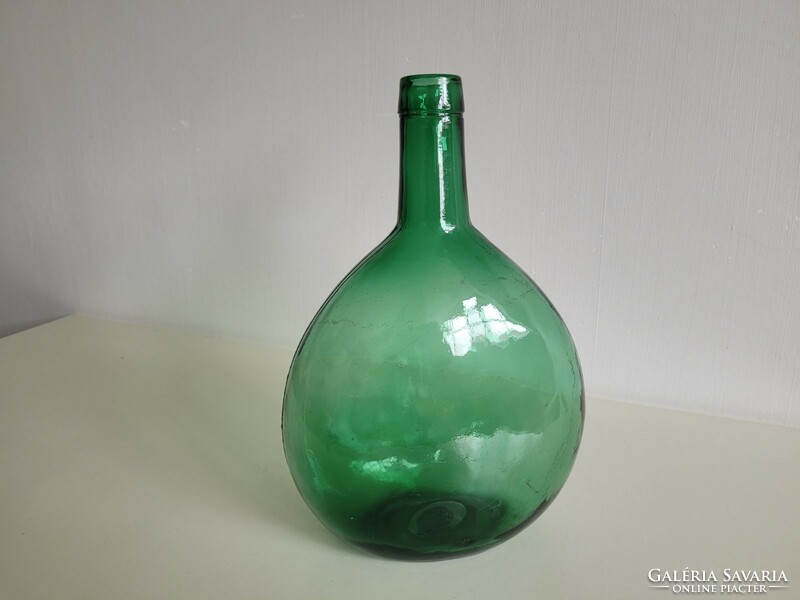 Old 3 liter ham glass green dark green vintage glass bottle