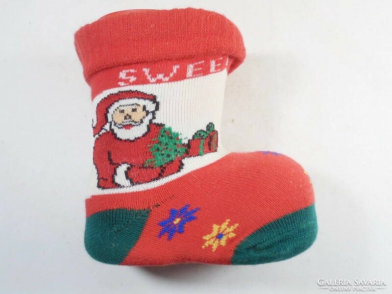 Retro old plastic boots Santa socks