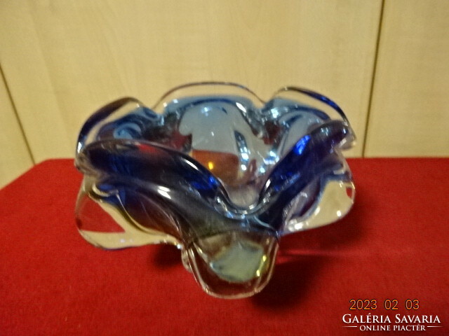 Colored Russian glass centerpiece, height 12 cm. Jokai.