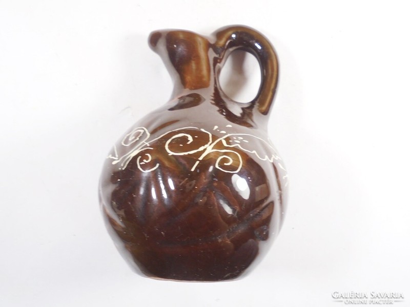 Retro ceramic jug with inscription - 12.5 cm high