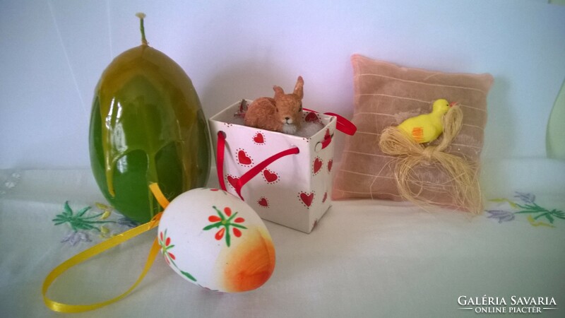 Easter set of 4 - bunny, duck, painted egg, egg candle
