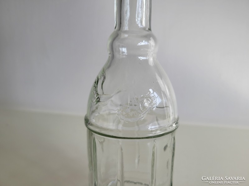 Old stork pattern ribbed vintage milk glass stork glass