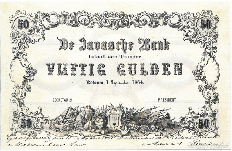 Holland Kelet-India 50 gulden 1864 REPLIKA