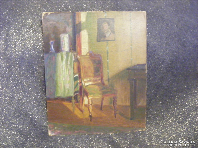 Armchair oil room, still life, portrait 38/31 cm