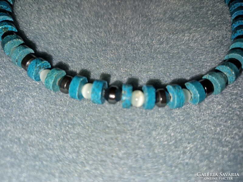 Multi chakra necklace with turquoise - many many handmade jewelry