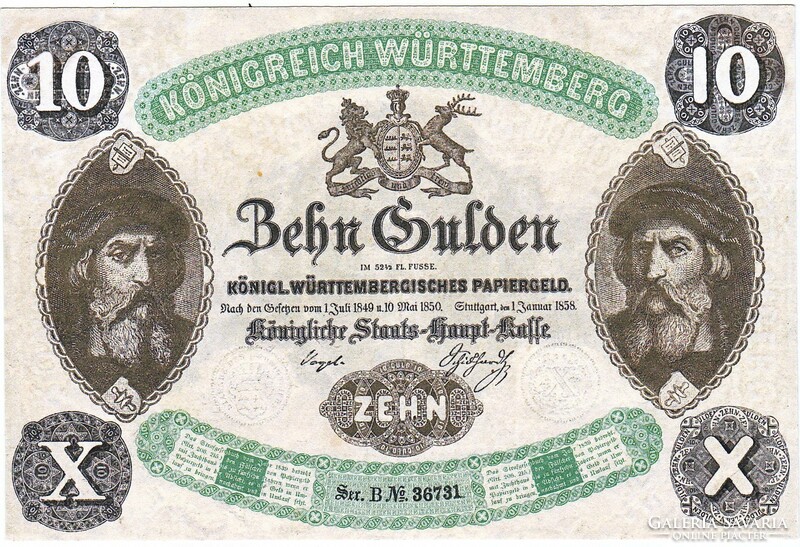 German states 10 gulden 1858 replica