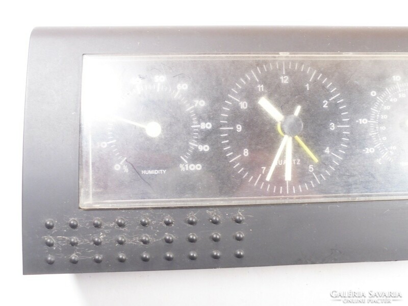 Retro régi óra Quarz páratartalom mérő hőmérő - kb. 1990-es évekből működik
