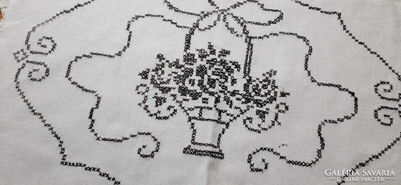 Embroidered Art Nouveau pattern pillow cover, decorative pillow
