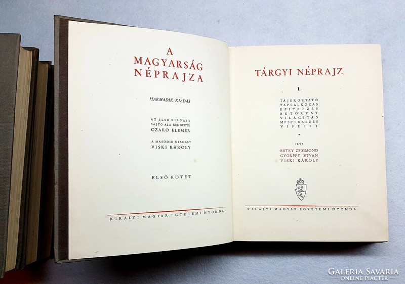 1941-43 A MAGYARSÁG NÉPRAJZA I - IV / A magyarság tárgyi néprajza — A magyarság szellemi néprajza