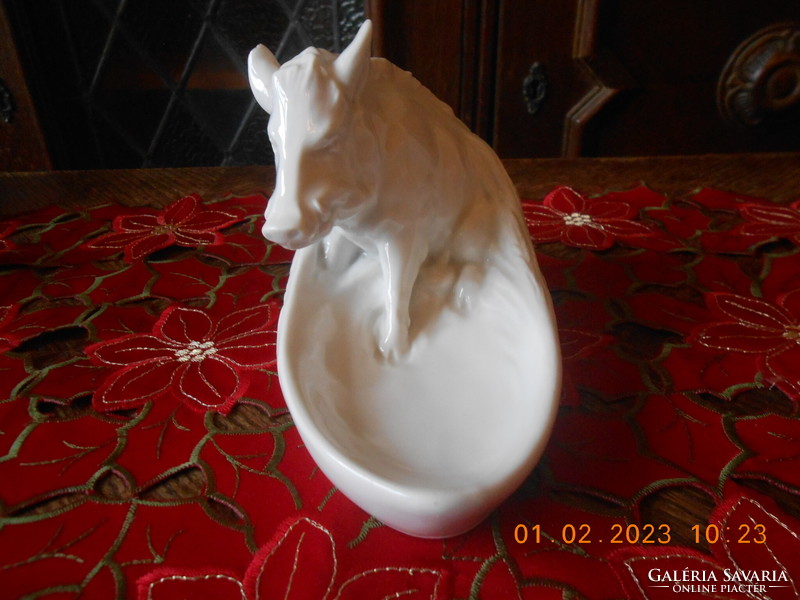 Zsolnay antique boar bowl