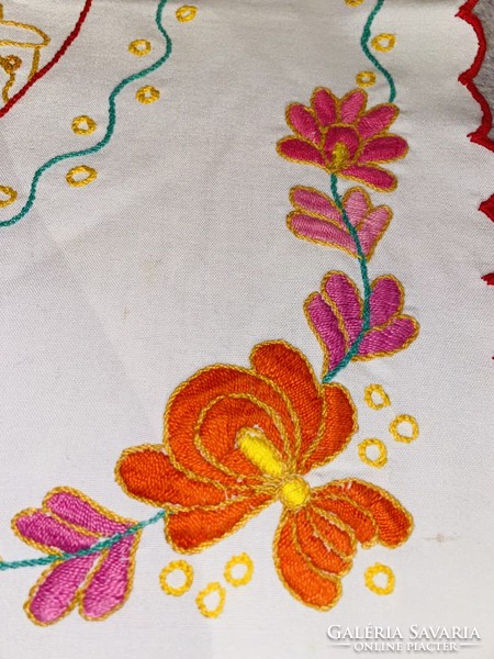 Retro old hand-embroidered wall protector 72x46 cm Óbuda v posta