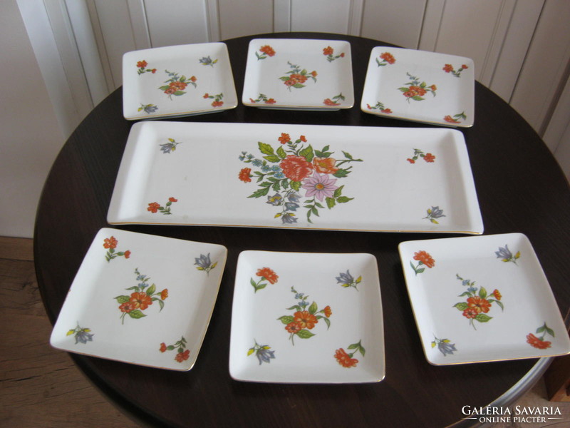 Hollóház porcelain cake or sandwich set for 6 people