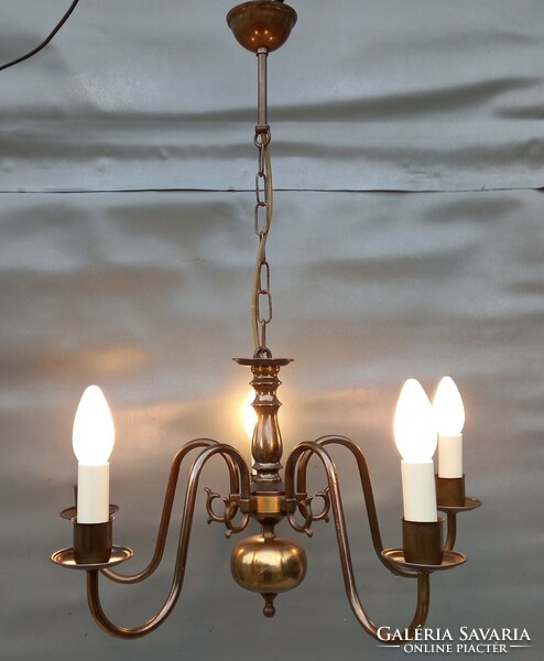 Flemish copper chandelier with 5 arms n