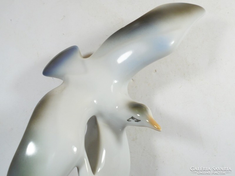 Retro régi jelzett - porcelán albatrosz, sirály madár figura szobor