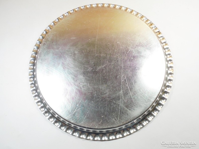 Retro aluminum metal tray with oak leaf acorn pattern