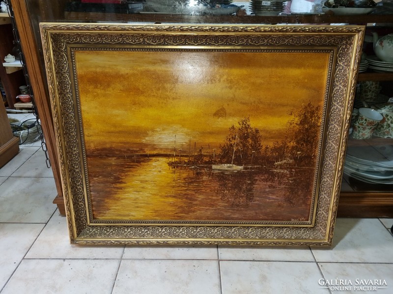 Oil painting in a gilded frame