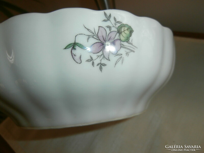 Scotch bowl with violet ruffled edges