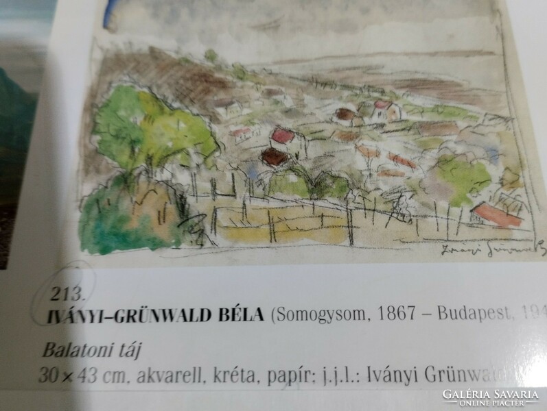 Béla Iványi Grünwald: Balaton landscape 1930. Mixed media.