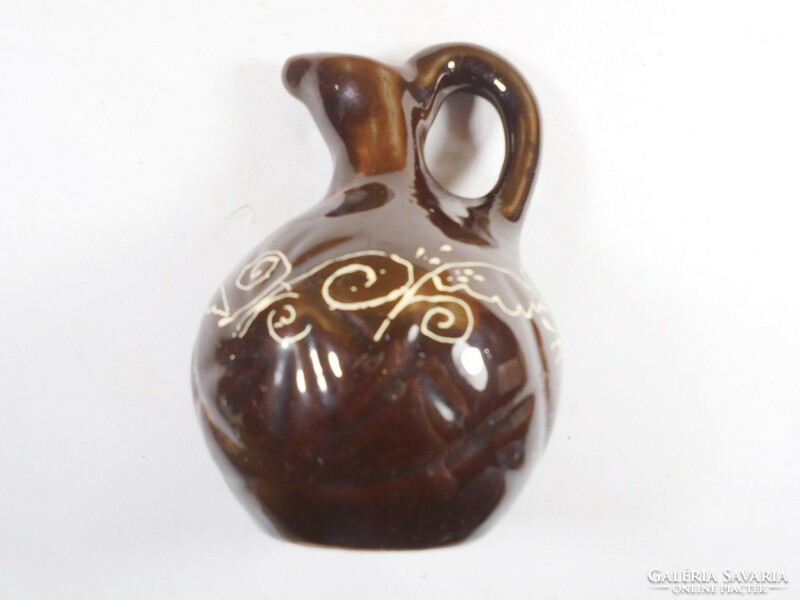 Retro ceramic jug with inscription - 12.5 cm high