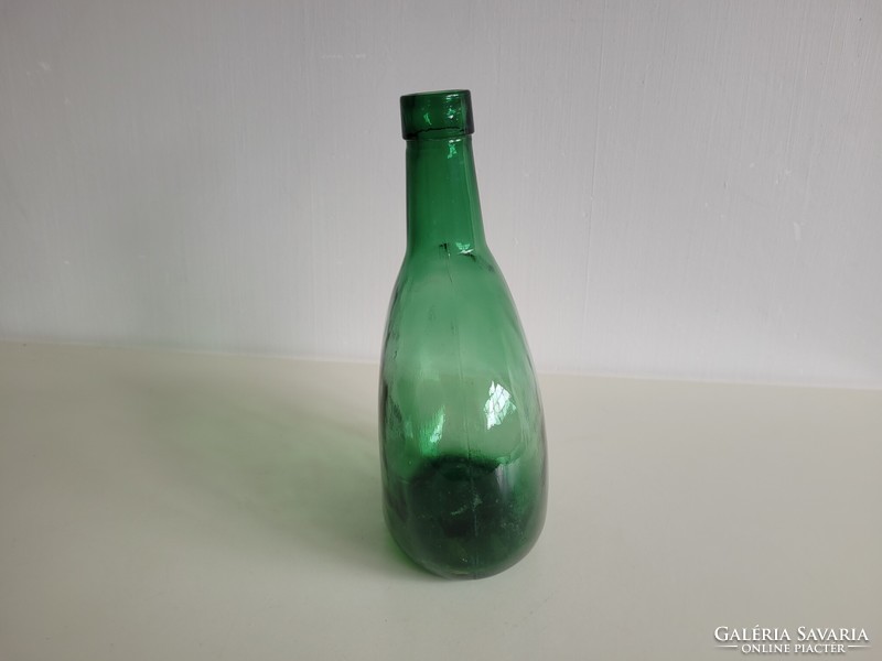 Régi 2 literes zöld sötétzöld sonkaüveg vintage borospalack üveg palack