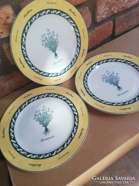 Herb-rosemary-basil flat plate 3 pcs