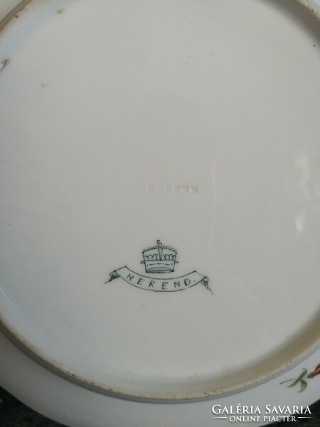 ANTIK Herendi tányér, szalagkoronás jelzéssel, 1880-as évek. Plusz ajándék tányértartó!