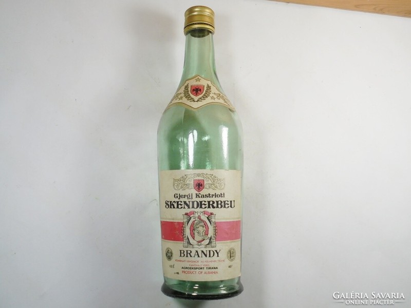 Old retro glass bottle Skenderbeu brandy Albania - 1980s