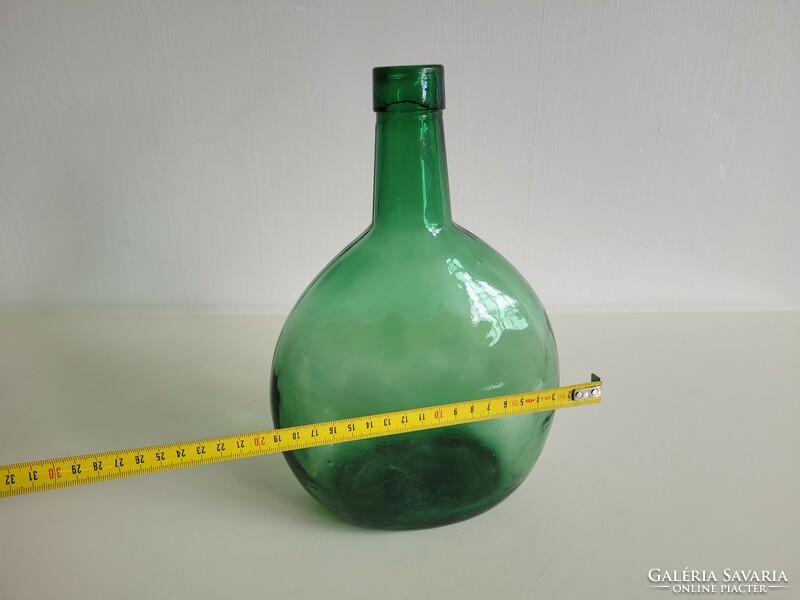 Régi 2 literes zöld sötétzöld sonkaüveg vintage borospalack üveg palack