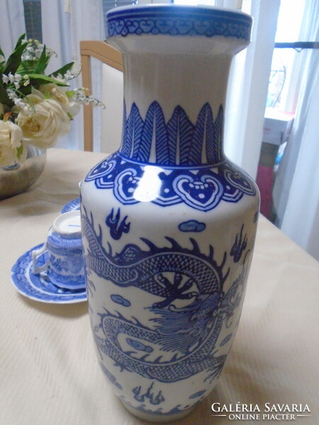 The blue and white oriental jingdezhen porcelain vase is a beautiful flawless piece