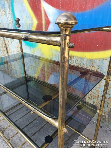 Smoked glass storage table