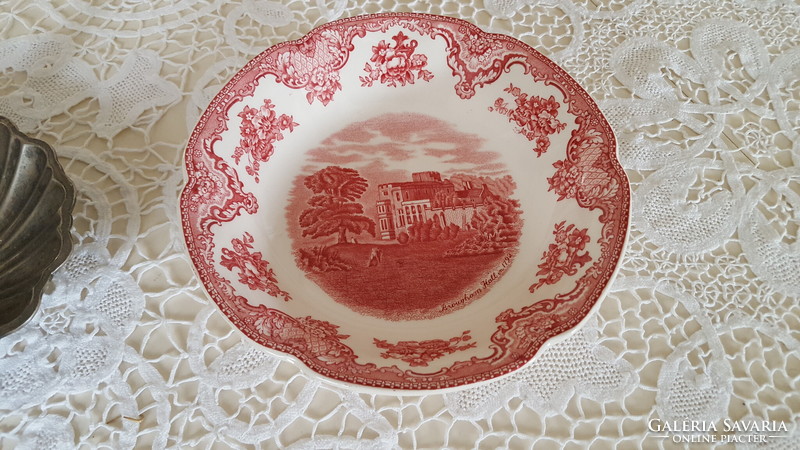 Beautiful johnson bros England faience, small side dish with a castle scene