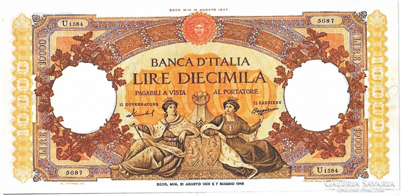 Olaszország 10000 líra 1948 REPLIKA