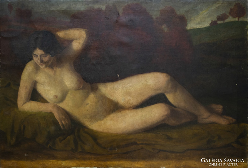 Lajos Pándy Budapest, 1895 - 1957, Budapest, nude, oil, canvas 110x77