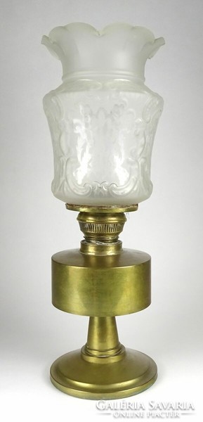 1K924 antique lamp factory brass kerosene lamp with beautiful glass tulip cover 44.5 Cm