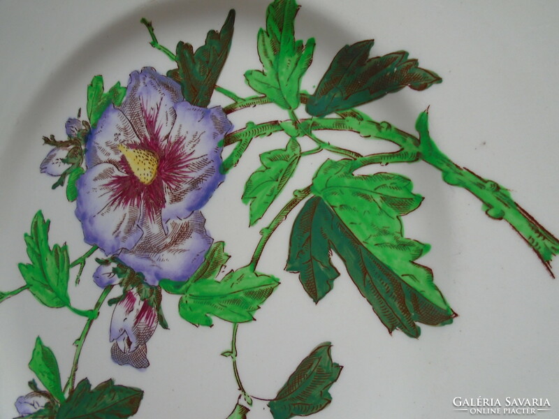 Cauldon antik, angol, kézi festésű mályvarózsás  tányér.