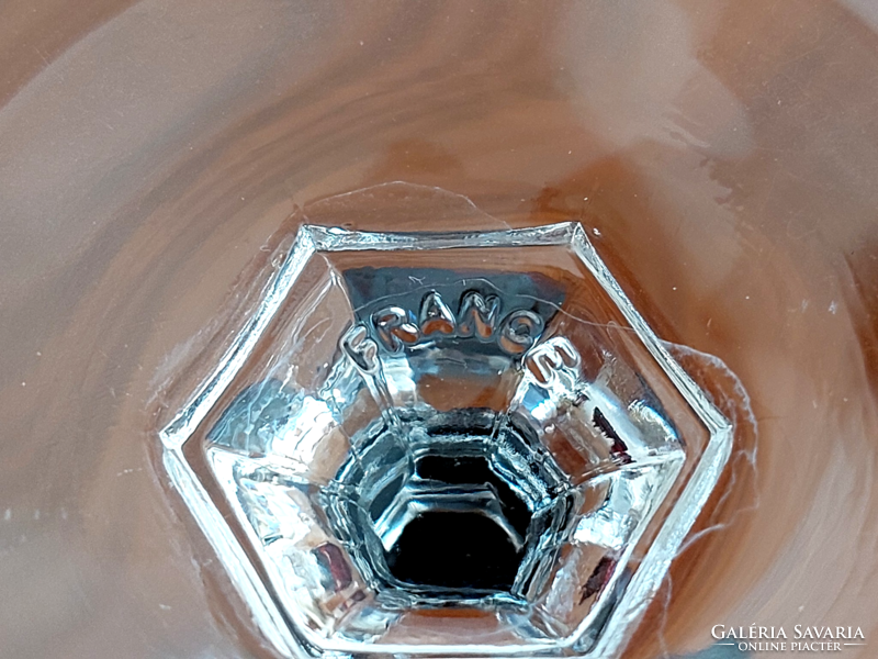 Régi francia talpas kristály pohár bordó talpaspohár 5 db