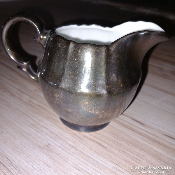 Wmf silver-plated, porcelain pourer + sugar holder/sugar