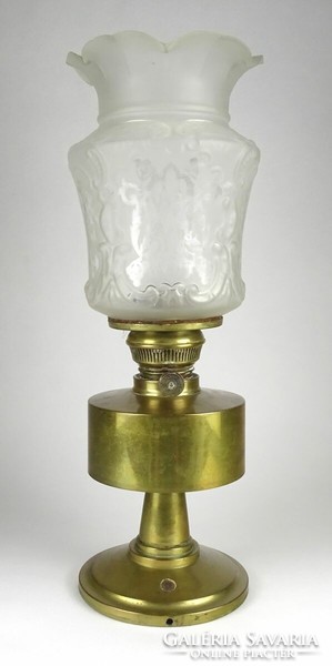 1K924 antique lamp factory brass kerosene lamp with beautiful glass tulip cover 44.5 Cm