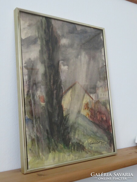 Csiszár elek painting in a modern metal frame