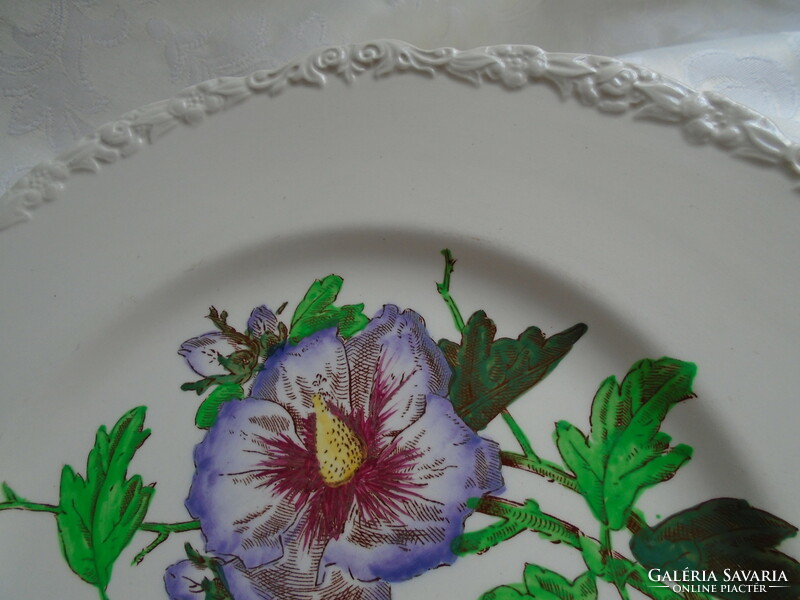 Cauldon antique, English, hand-painted mauve plate.