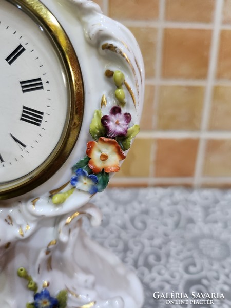 Alt wien antique Viennese porcelain table clock