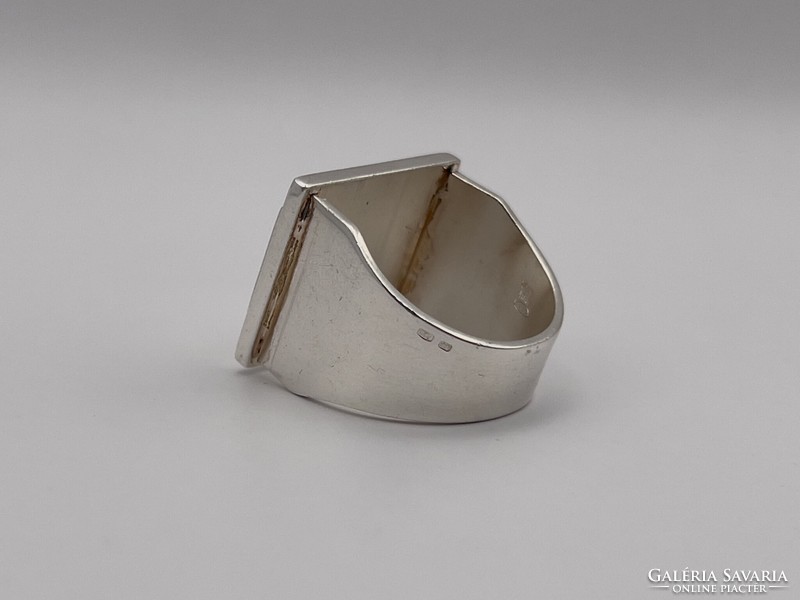 Máltai keresztes különleges, nagyméretű, egyedi ezüst pecsétgyűrű