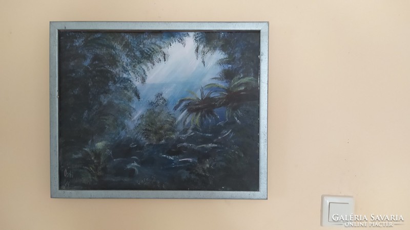 Oschi szignós modern festmény 52X42 cm