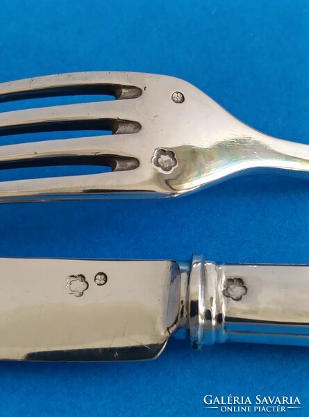 Silver art-deco 6-piece dessert fork 6-piece dessert knife