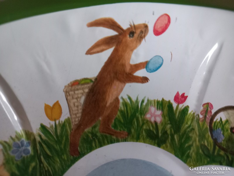 Vintage Easter bunny metal tray