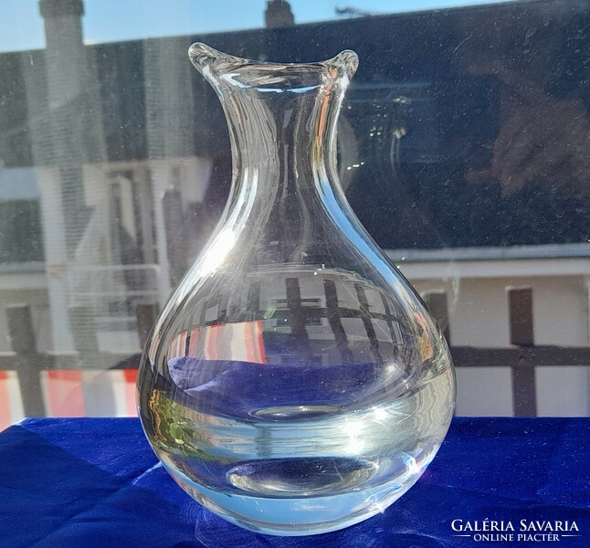 ﻿﻿Vintage vastagfalú öntött üveg váza